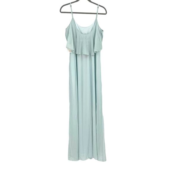 Show Me Your MuMu Caitlin Ruffle Maxi Dress Icy Blue Small NWT - Picture 5 of 8